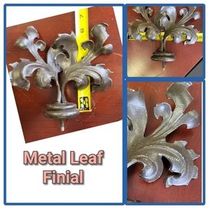 Elegant Metal Leaf Finial